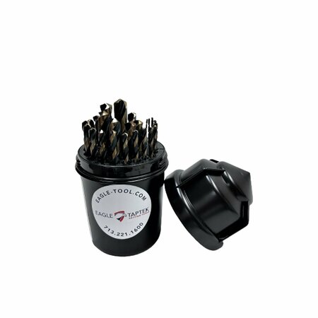 EAGLE TAPTEK CUTTING TOOLS 1/16-1/2X64THS 29 PIECE BLACK & GOLD DRILL BUDDY PLASTIC SET TAP50DBD29-I